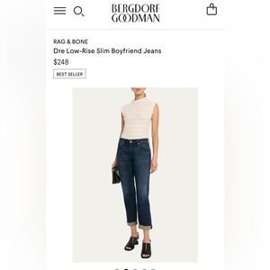 Rag & Bone Dre Midrise boyfriend slim jeans